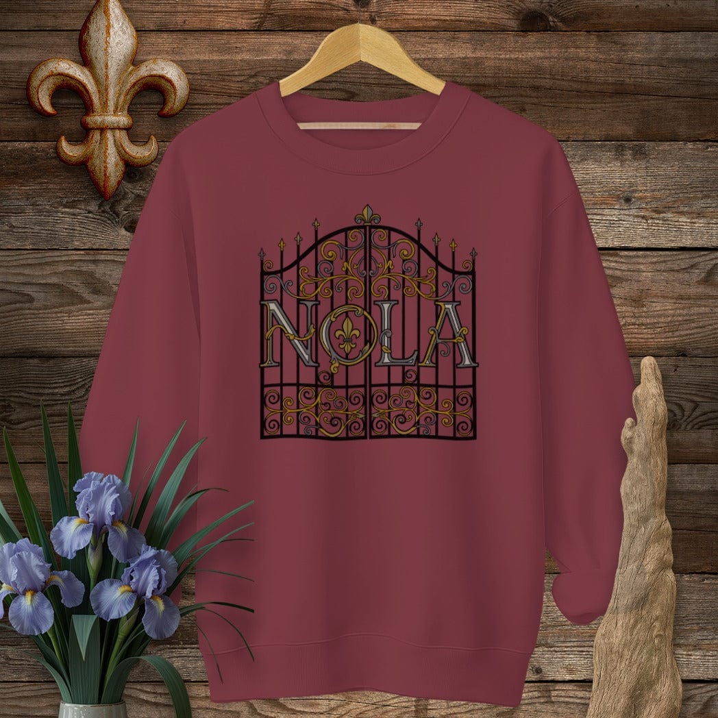 S / Garnet Louisiana NOLA Sweatshirt by Laissez Faire Wear