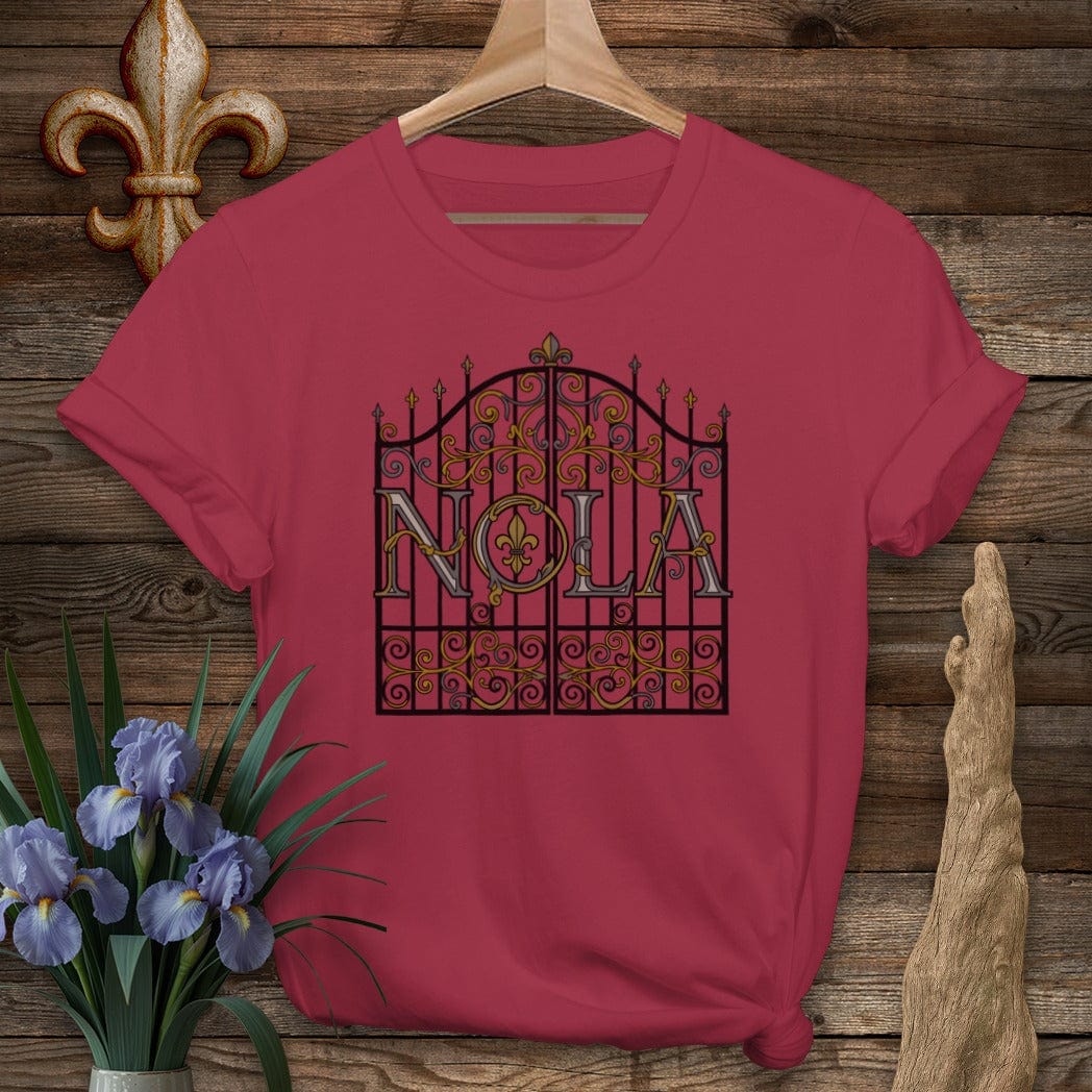 S / Cardinal Red Louisiana NOLA T-Shirt by Laissez Faire Wear