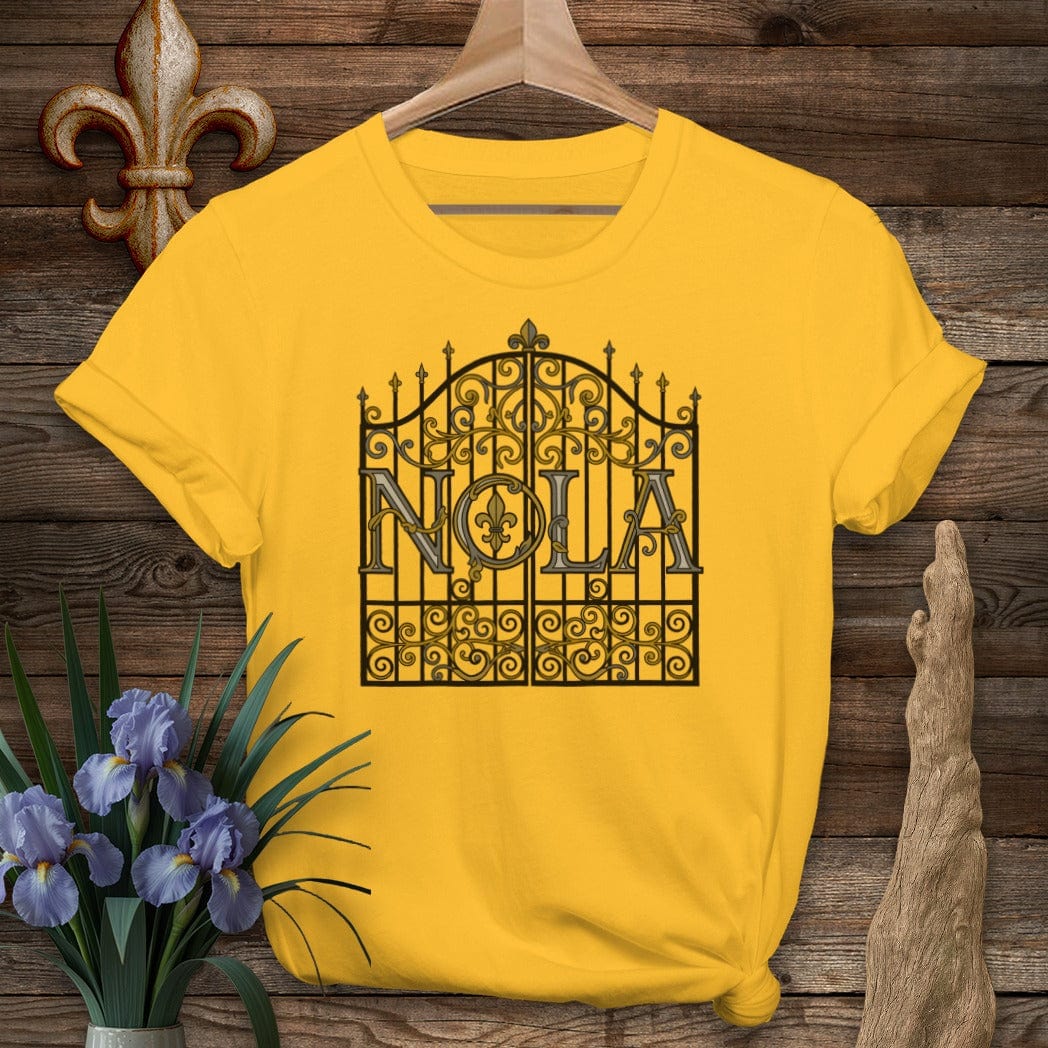 S / Gold Louisiana NOLA T-Shirt by Laissez Faire Wear