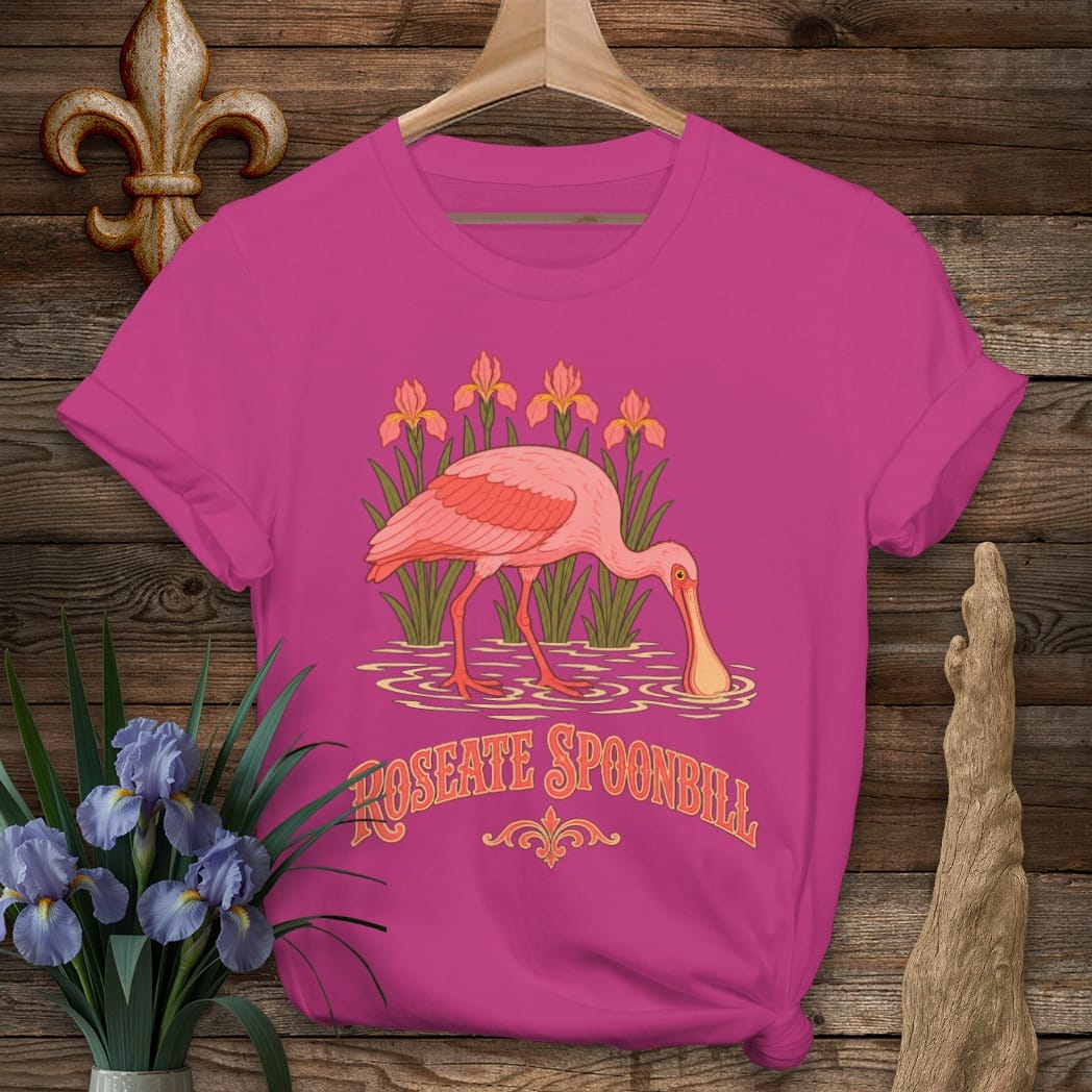Antique Heliconia / S Louisiana Not Quite a Flamingo T-Shirt by Laissez Faire Wear