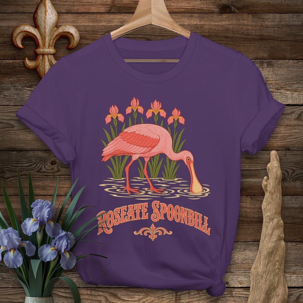 Purple / S Louisiana Not Quite a Flamingo T-Shirt by Laissez Faire Wear