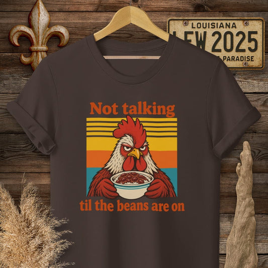 S / Dark Chocolate Louisiana Not Talking T-Shirt by Laissez Faire Wear