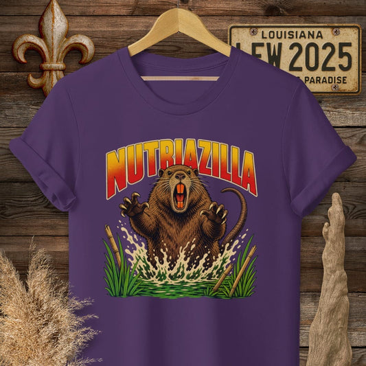 Purple / S Louisiana Nutriazilla T-Shirt by Laissez Faire Wear