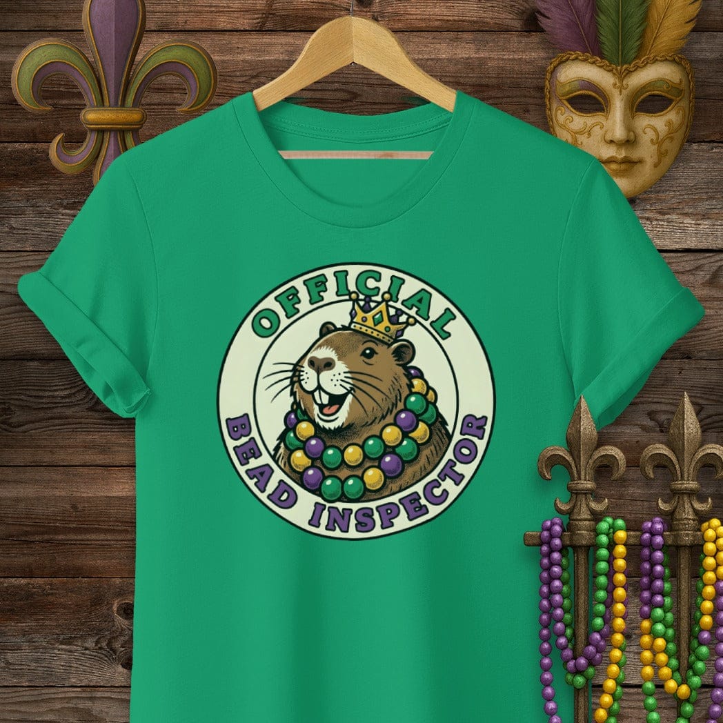 S / Kelly Green Louisiana Official Bead Inspector T-Shirt by Laissez Faire Wear
