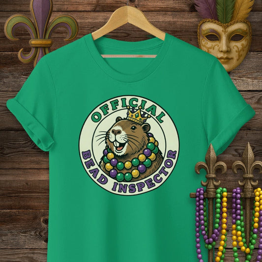 S / Kelly Green Louisiana Official Bead Inspector T-Shirt by Laissez Faire Wear