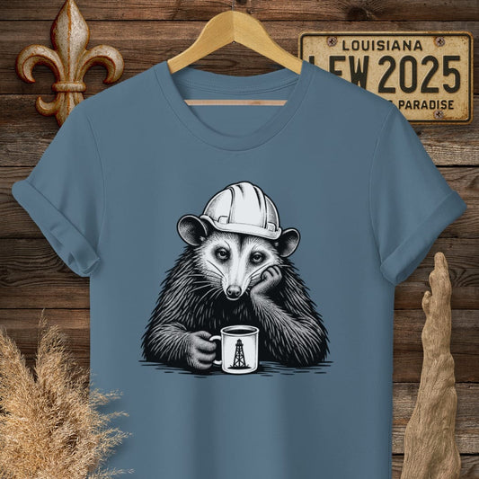 S / Indigo Blue Louisiana Offshore Morning T-Shirt by Laissez Faire Wear