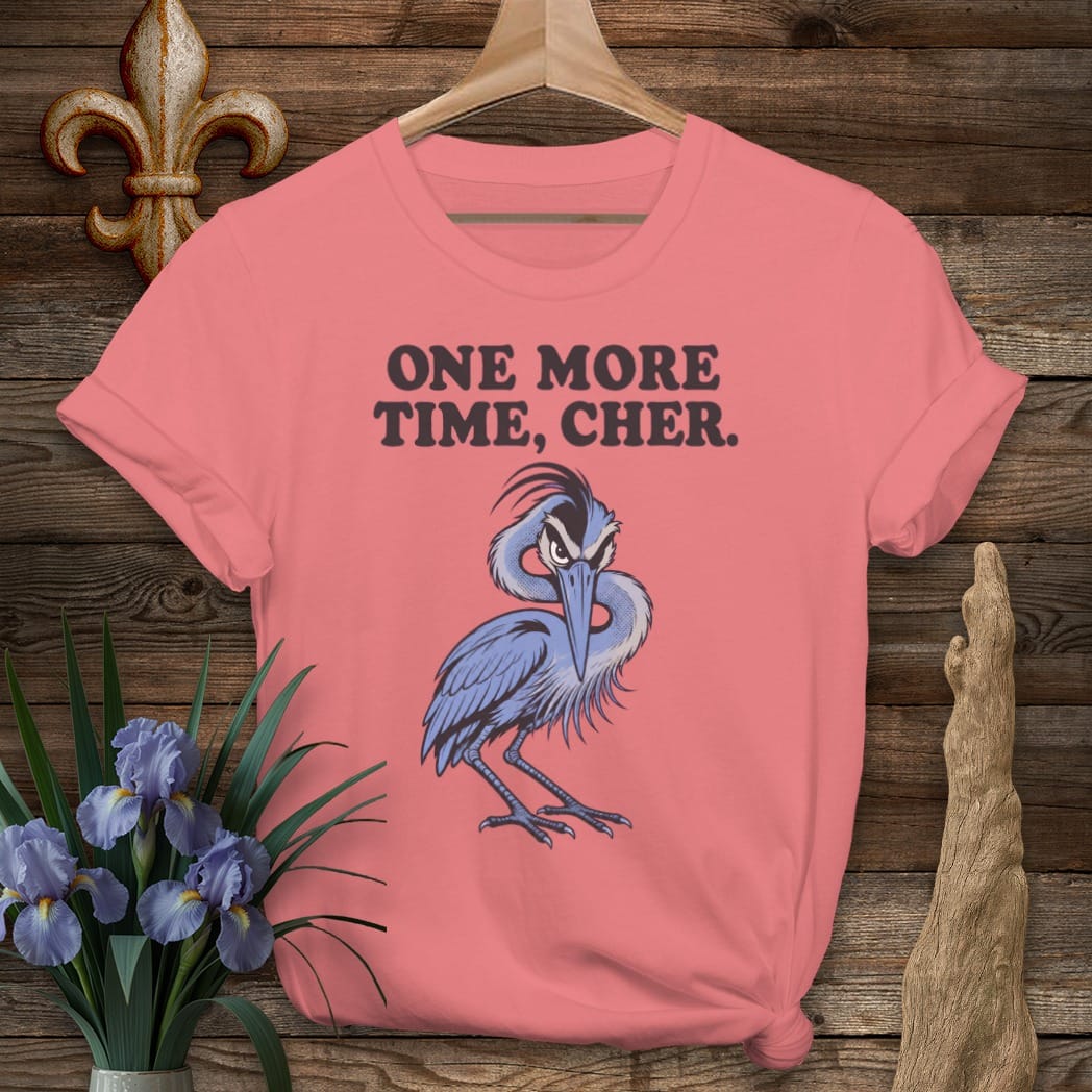 S / Coral Silk Louisiana One More Time T-Shirt by Laissez Faire Wear
