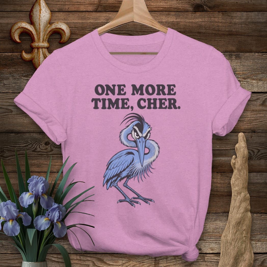 S / Heather Radiant Orchid Louisiana One More Time T-Shirt by Laissez Faire Wear