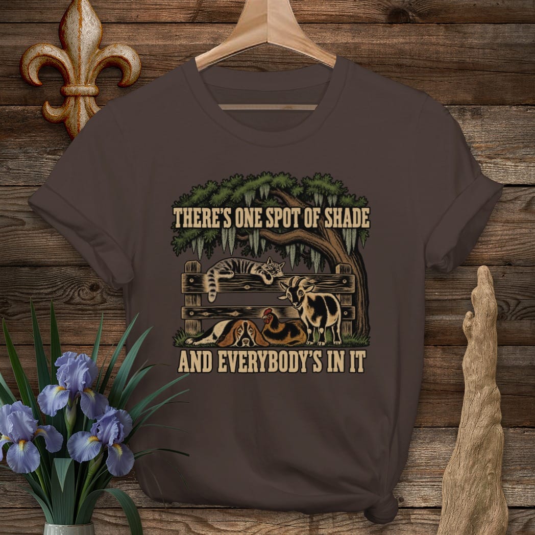 S / Dark Chocolate Louisiana One Spot of Shade T-Shirt by Laissez Faire Wear