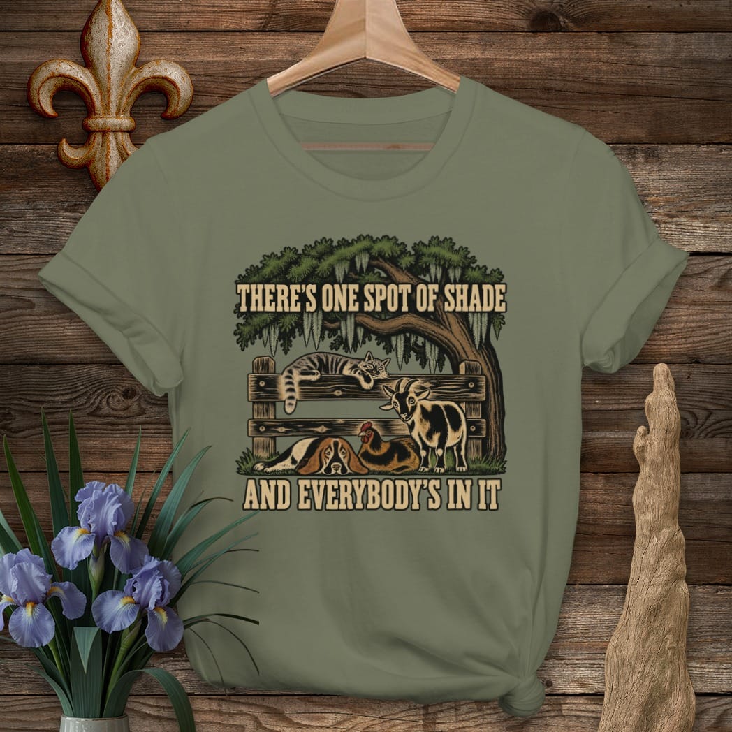 S / Military Green Louisiana One Spot of Shade T-Shirt by Laissez Faire Wear