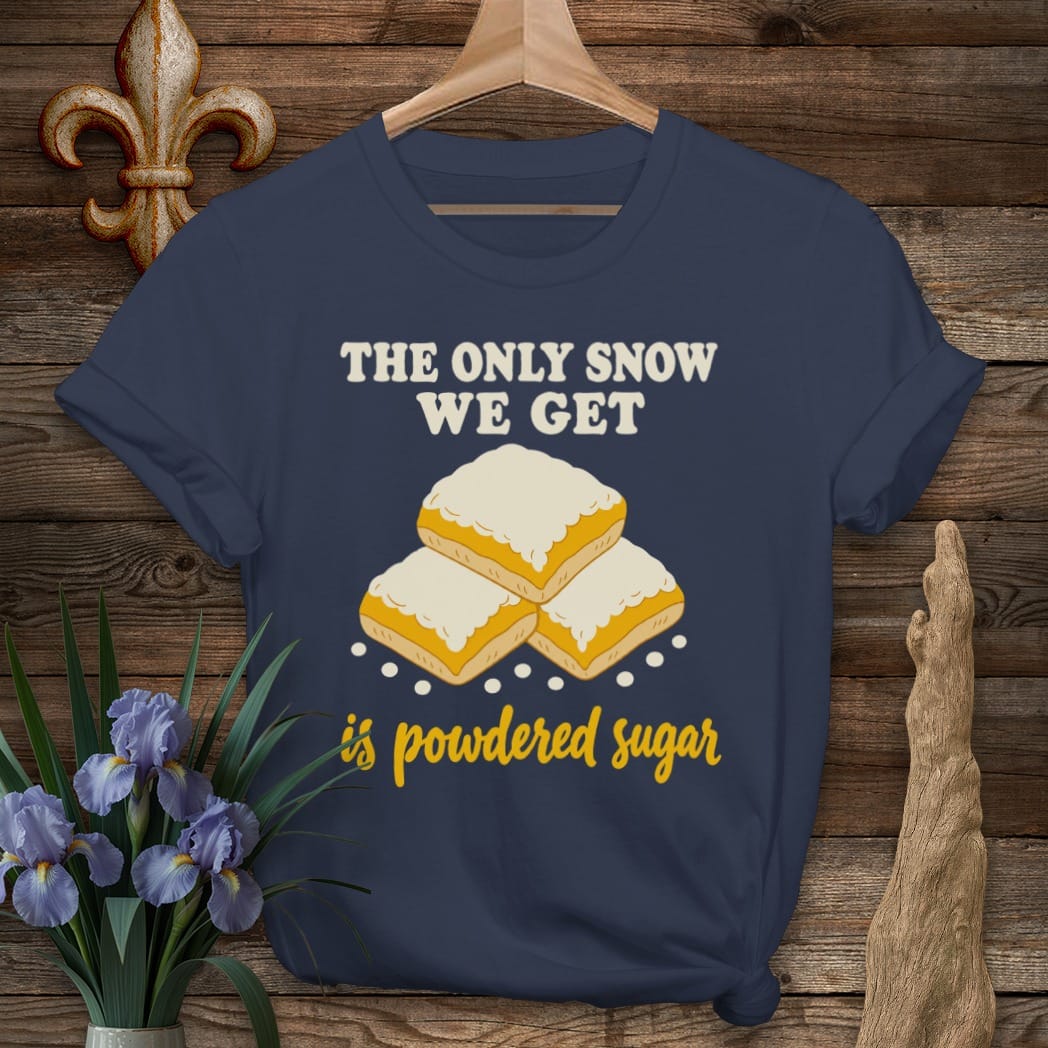 S / Navy Louisiana Only Snow We Get T-Shirt by Laissez Faire Wear