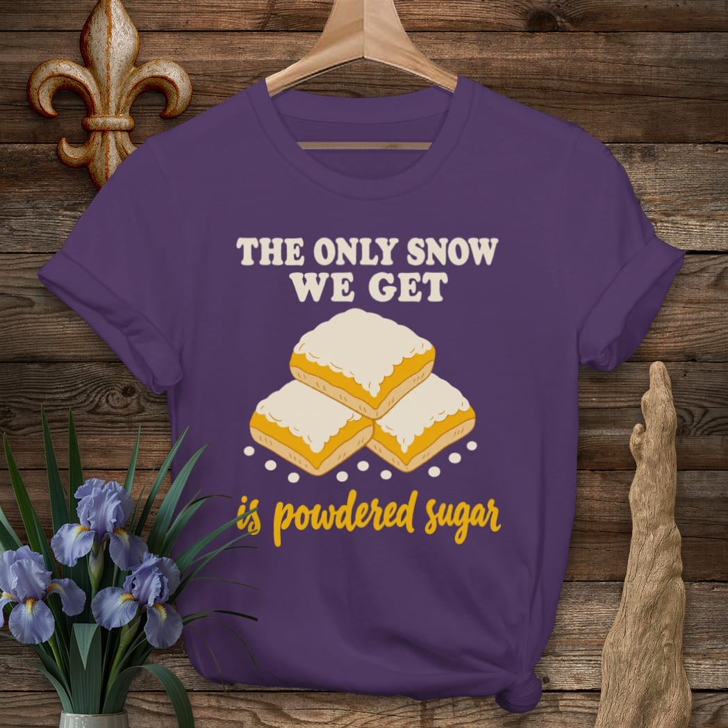 S / Purple Louisiana Only Snow We Get T-Shirt by Laissez Faire Wear