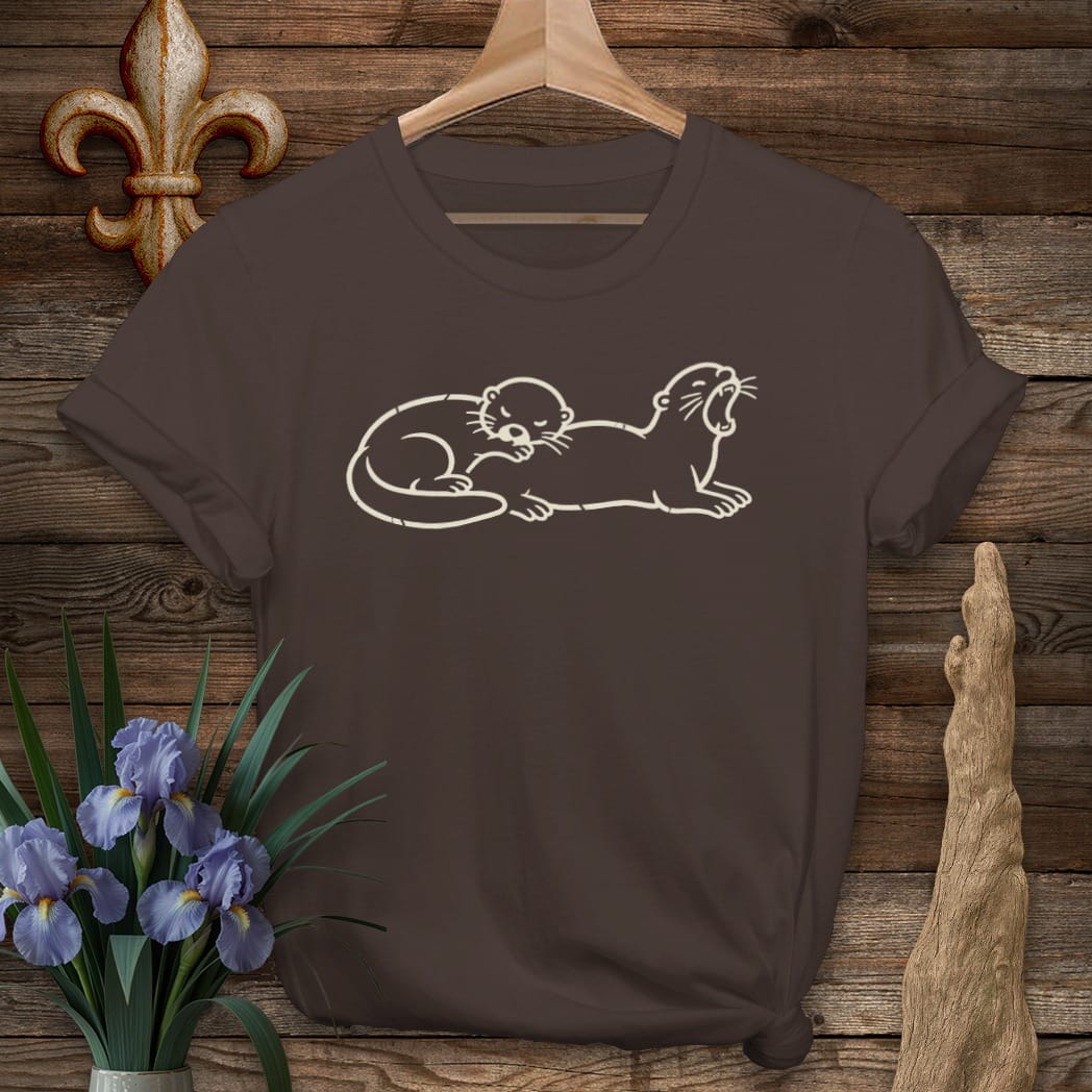 S / Dark Chocolate Louisiana Otter Nap T-Shirt by Laissez Faire Wear