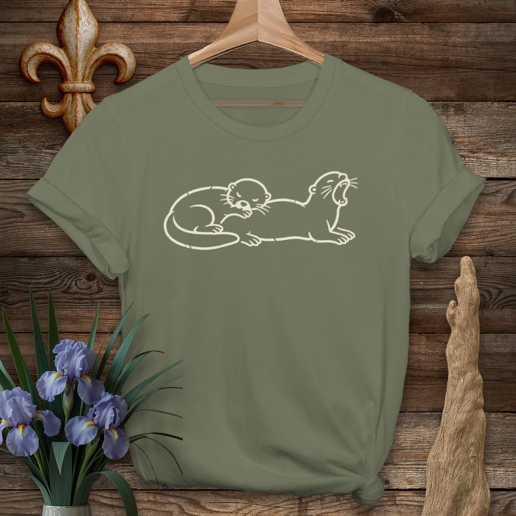 S / Military Green Louisiana Otter Nap T-Shirt by Laissez Faire Wear