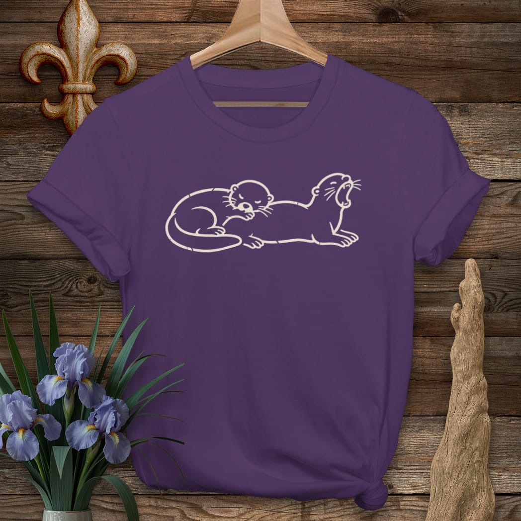 S / Purple Louisiana Otter Nap T-Shirt by Laissez Faire Wear