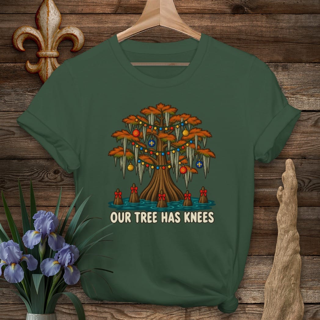 S / Forest Green Louisiana Our Tree Has Knees T-Shirt by Laissez Faire Wear