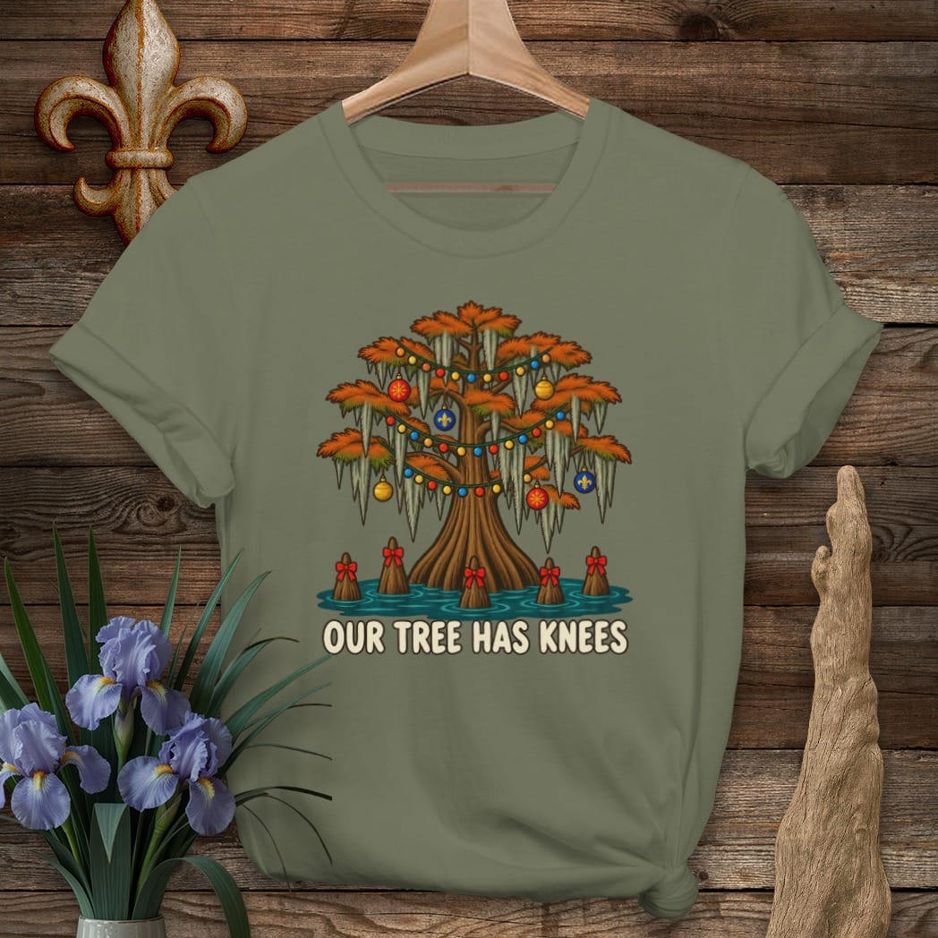 S / Military Green Louisiana Our Tree Has Knees T-Shirt by Laissez Faire Wear