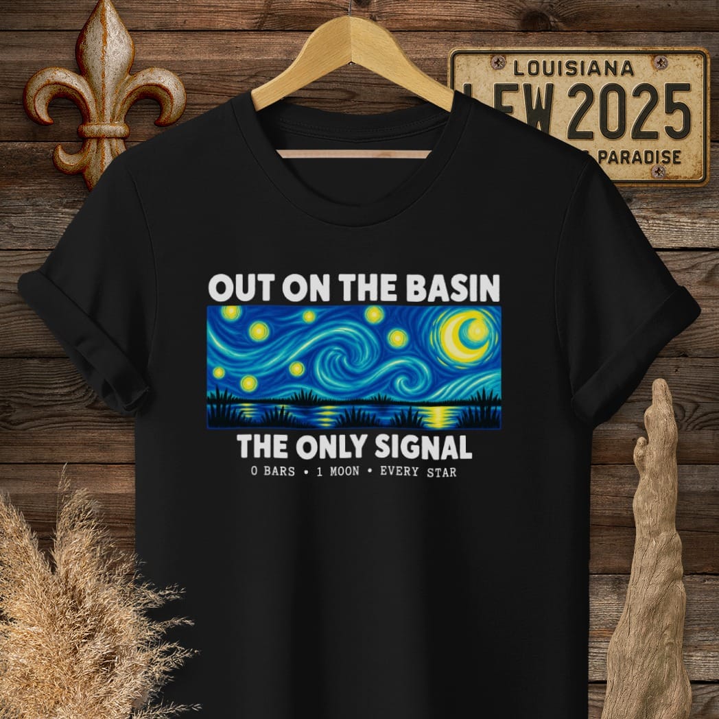 S / Black Louisiana Out on the Basin T-Shirt by Laissez Faire Wear