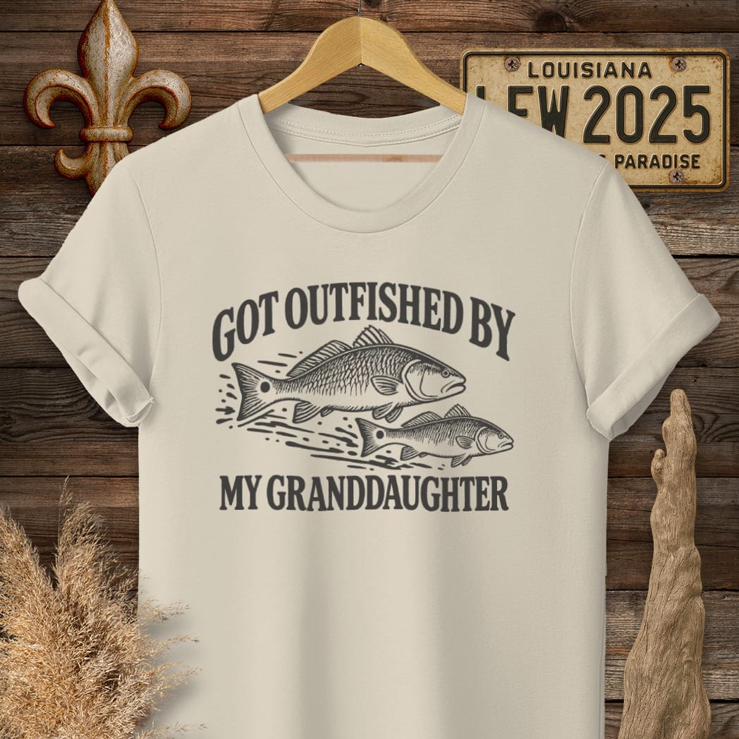 S / Sand Louisiana Outfished T-Shirt by Laissez Faire Wear