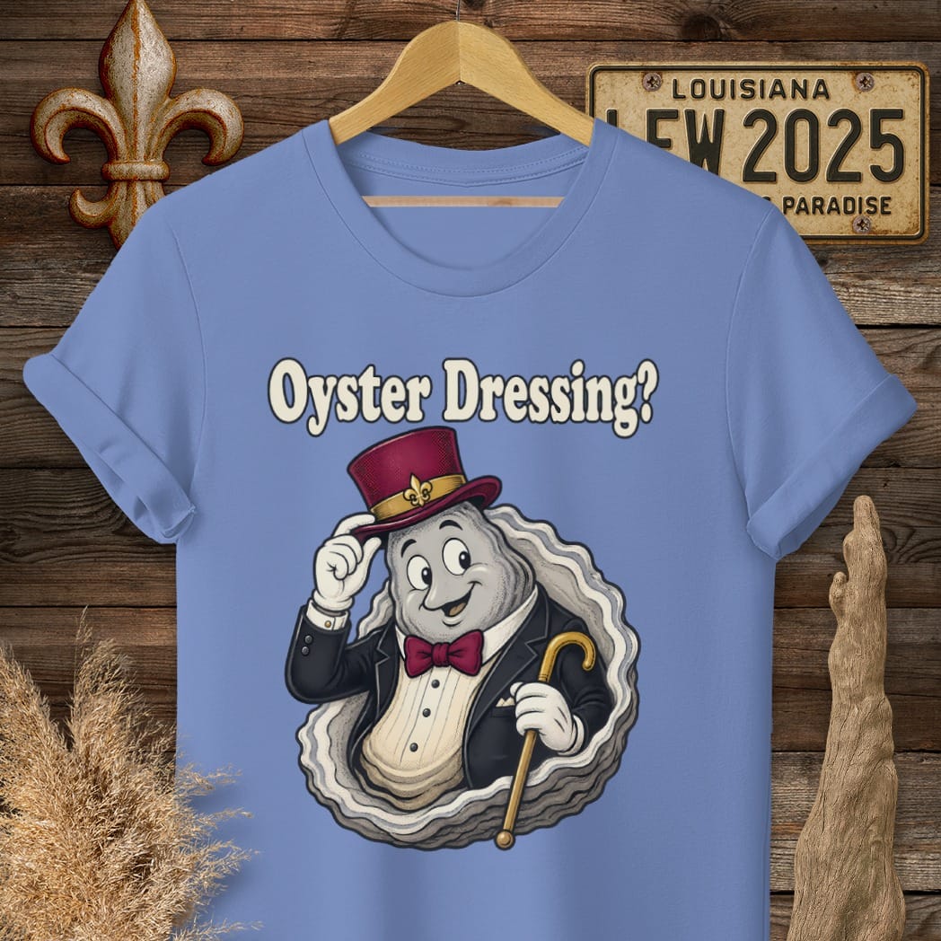 S / Iris Louisiana Oyster Dressing T-Shirt by Laissez Faire Wear