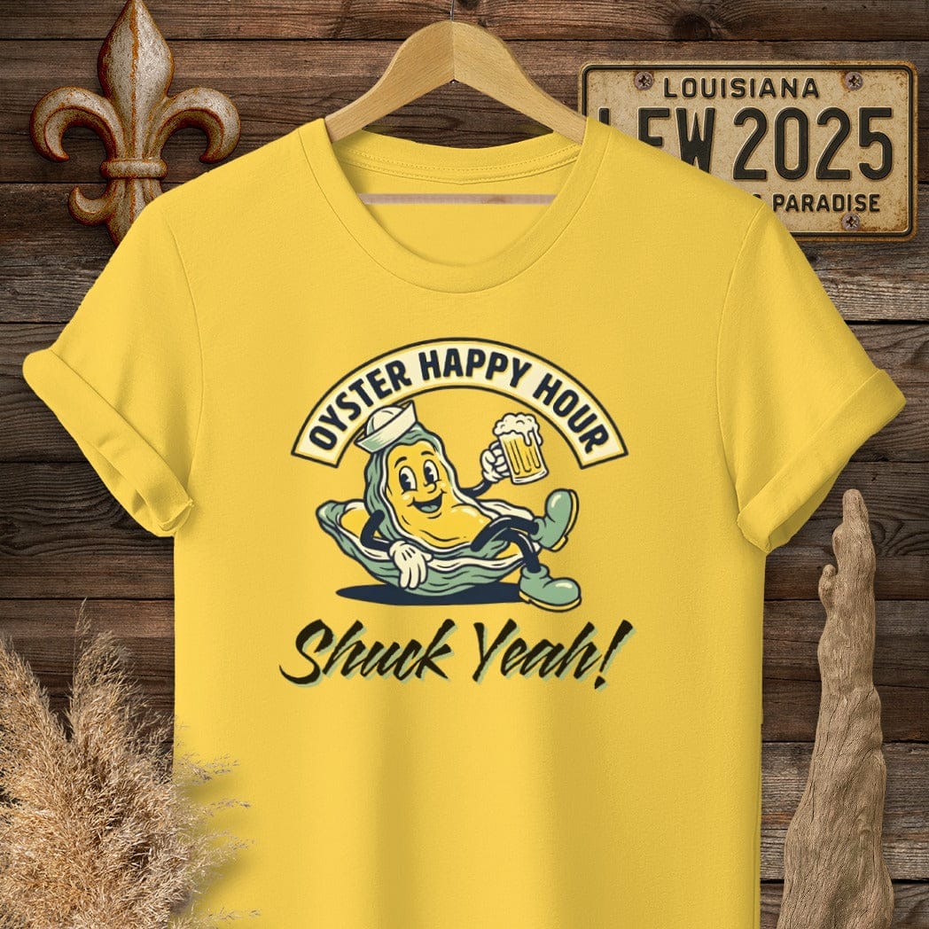 S / Daisy Louisiana Oyster Happy Hour T-Shirt by Laissez Faire Wear