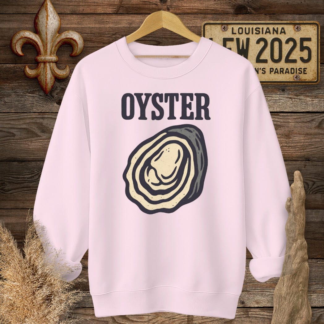 S / Light Pink Louisiana Oyster Minimalist Sweatshirt by Laissez Faire Wear