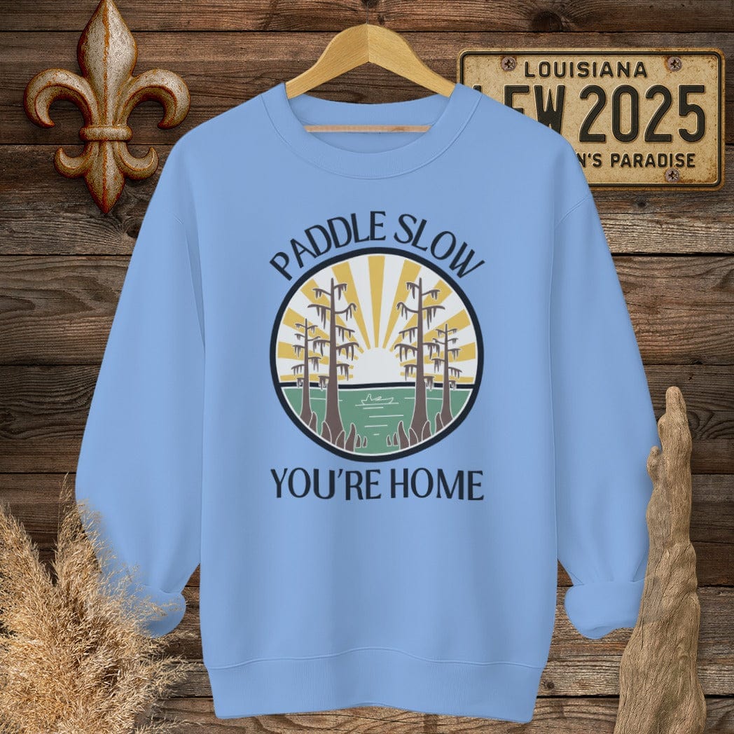 S / Carolina Blue Louisiana Paddle Slow Sweatshirt by Laissez Faire Wear