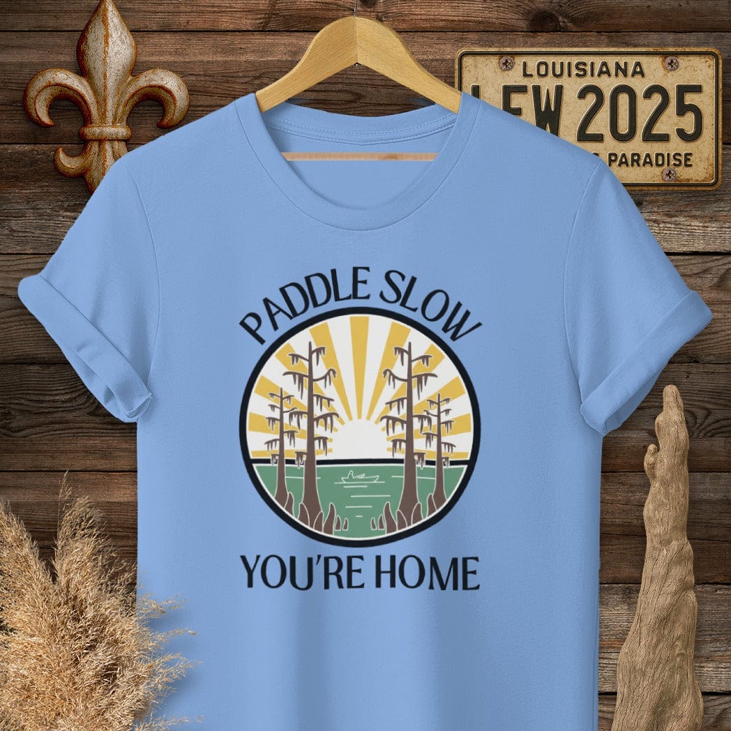 S / Carolina Blue Louisiana Paddle Slow T-Shirt by Laissez Faire Wear