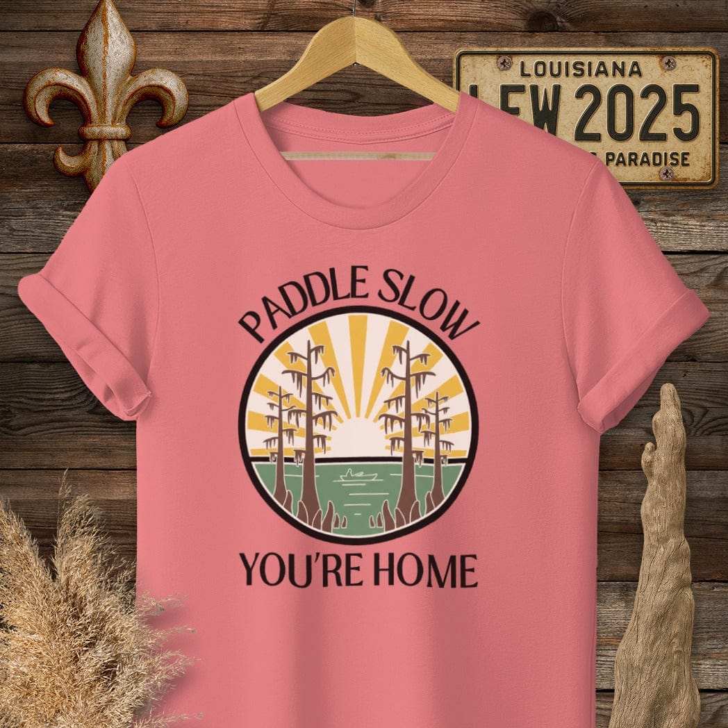 S / Coral Silk Louisiana Paddle Slow T-Shirt by Laissez Faire Wear