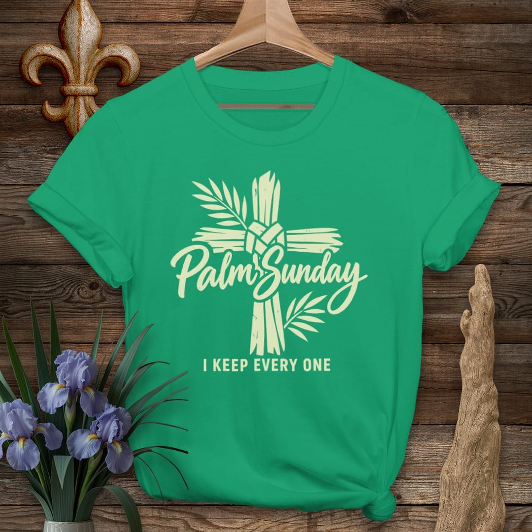 S / Kelly Green Louisiana Palm Sunday T-Shirt by Laissez Faire Wear