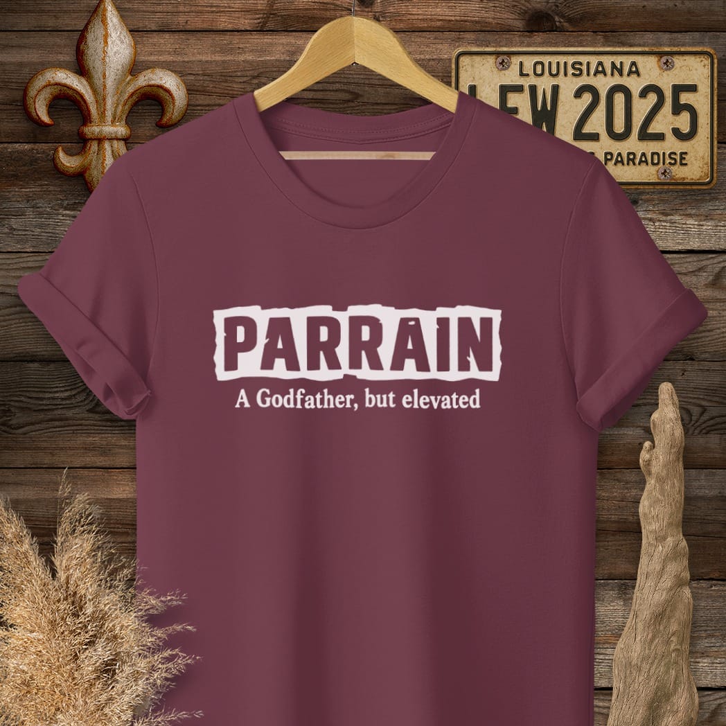 S / Maroon Louisiana Parrain T-Shirt by Laissez Faire Wear