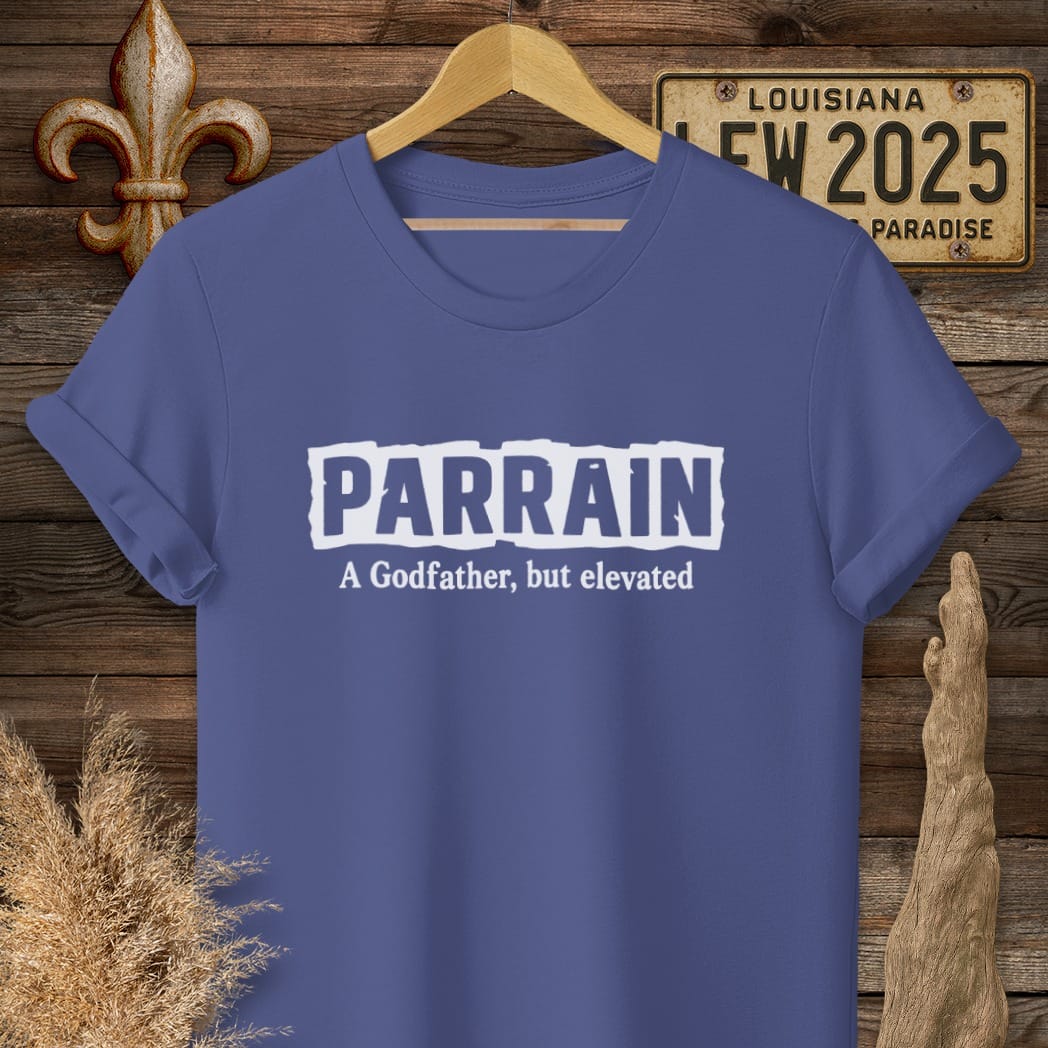 S / Metro Blue Louisiana Parrain T-Shirt by Laissez Faire Wear