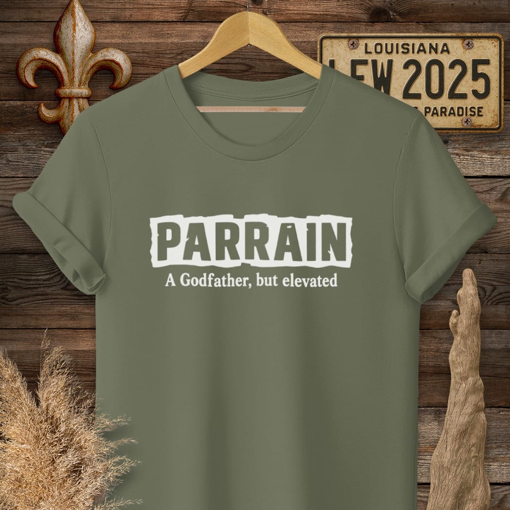 S / Military Green Louisiana Parrain T-Shirt by Laissez Faire Wear