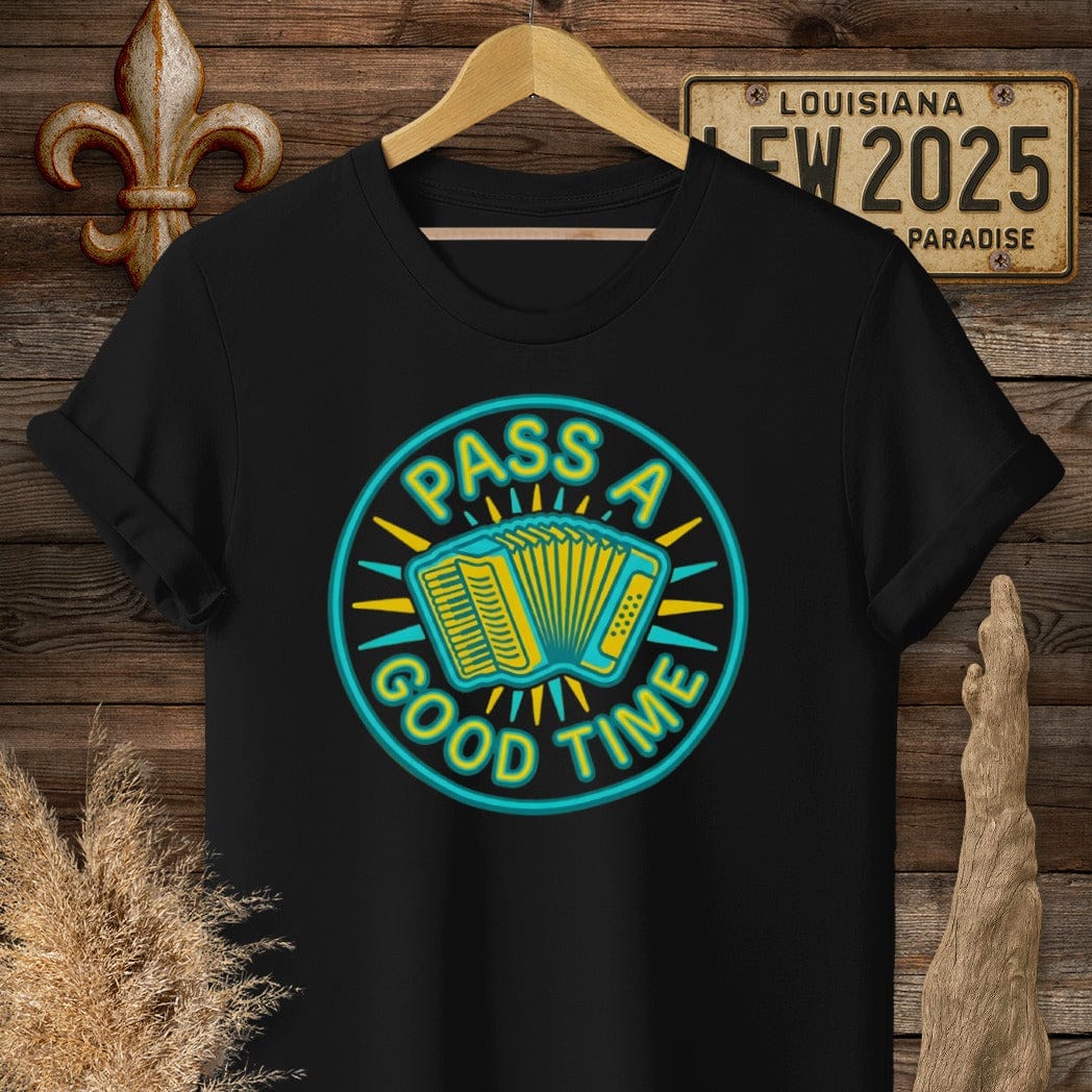 S / Black Louisiana Pass a Good Time T-Shirt by Laissez Faire Wear