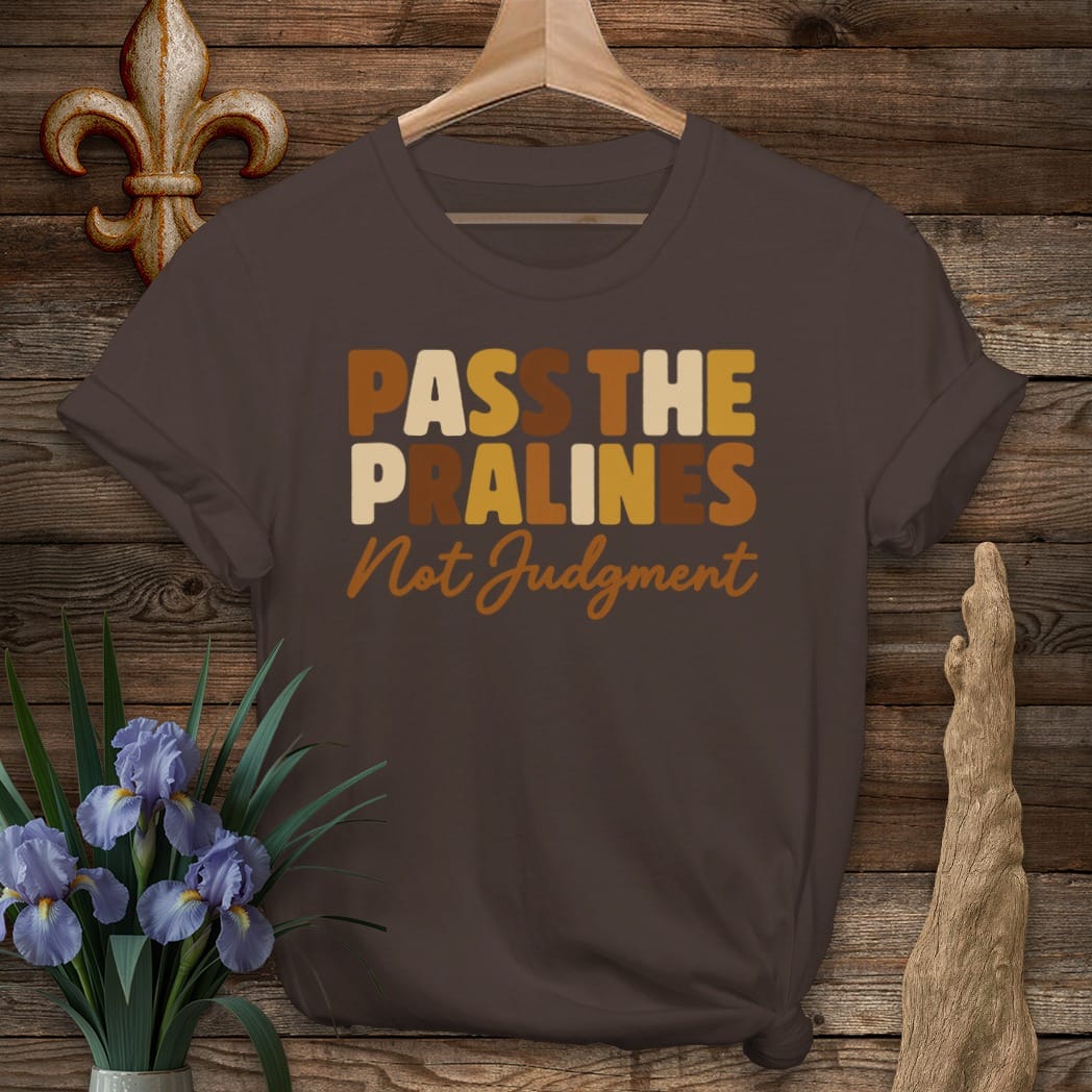 S / Dark Chocolate Louisiana Pass The Pralines T-Shirt by Laissez Faire Wear
