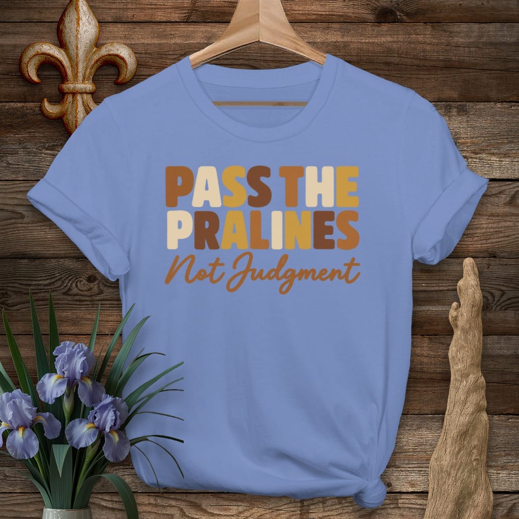 S / Iris Louisiana Pass The Pralines T-Shirt by Laissez Faire Wear