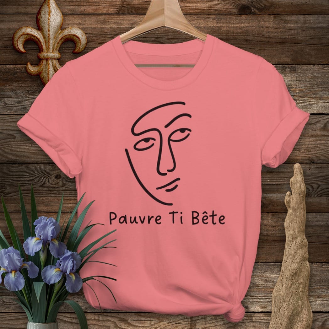 S / Coral Silk Louisiana Pauvre Ti Bete T-Shirt by Laissez Faire Wear