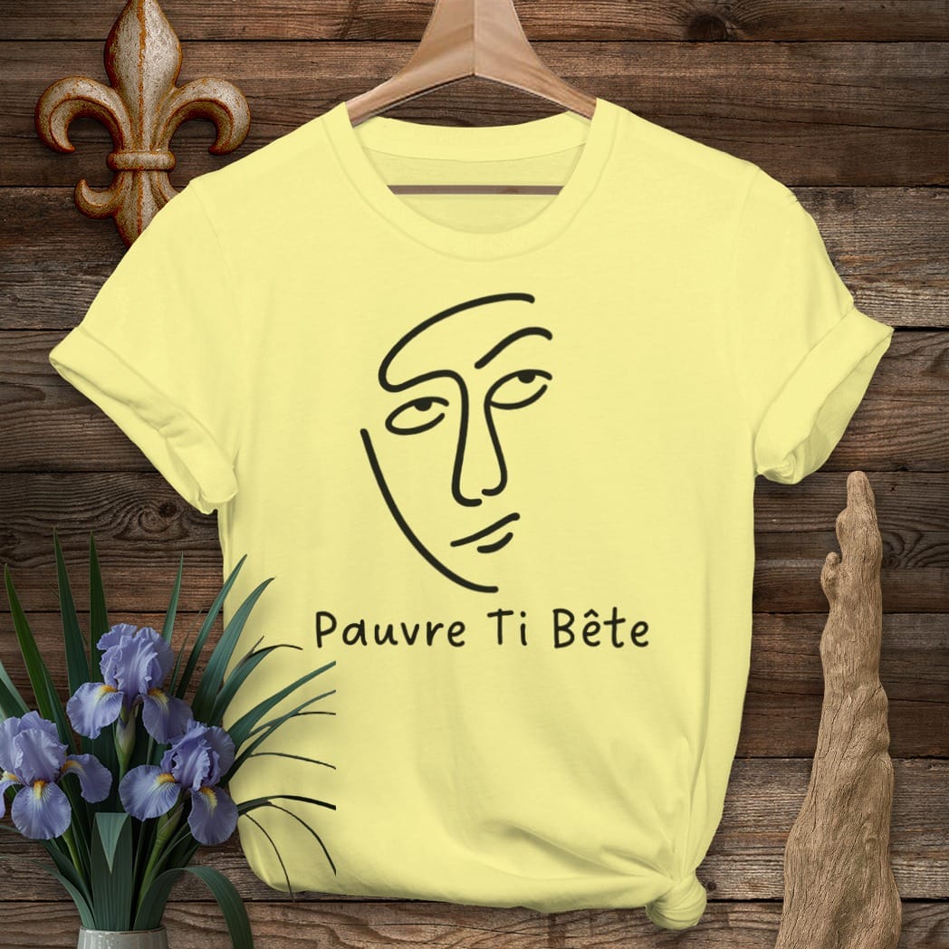 S / Cornsilk Louisiana Pauvre Ti Bete T-Shirt by Laissez Faire Wear
