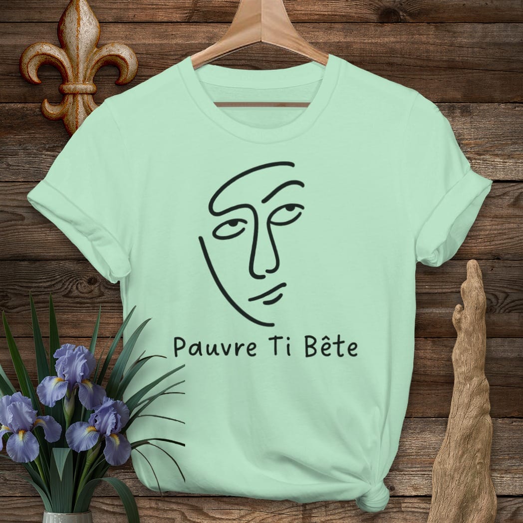 S / Mint Green Louisiana Pauvre Ti Bete T-Shirt by Laissez Faire Wear