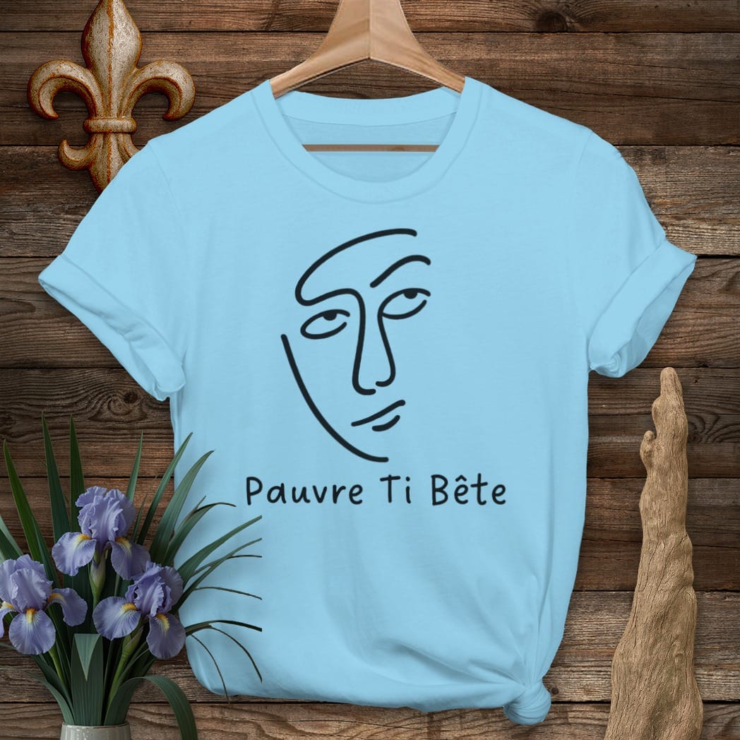 S / Sky Louisiana Pauvre Ti Bete T-Shirt by Laissez Faire Wear