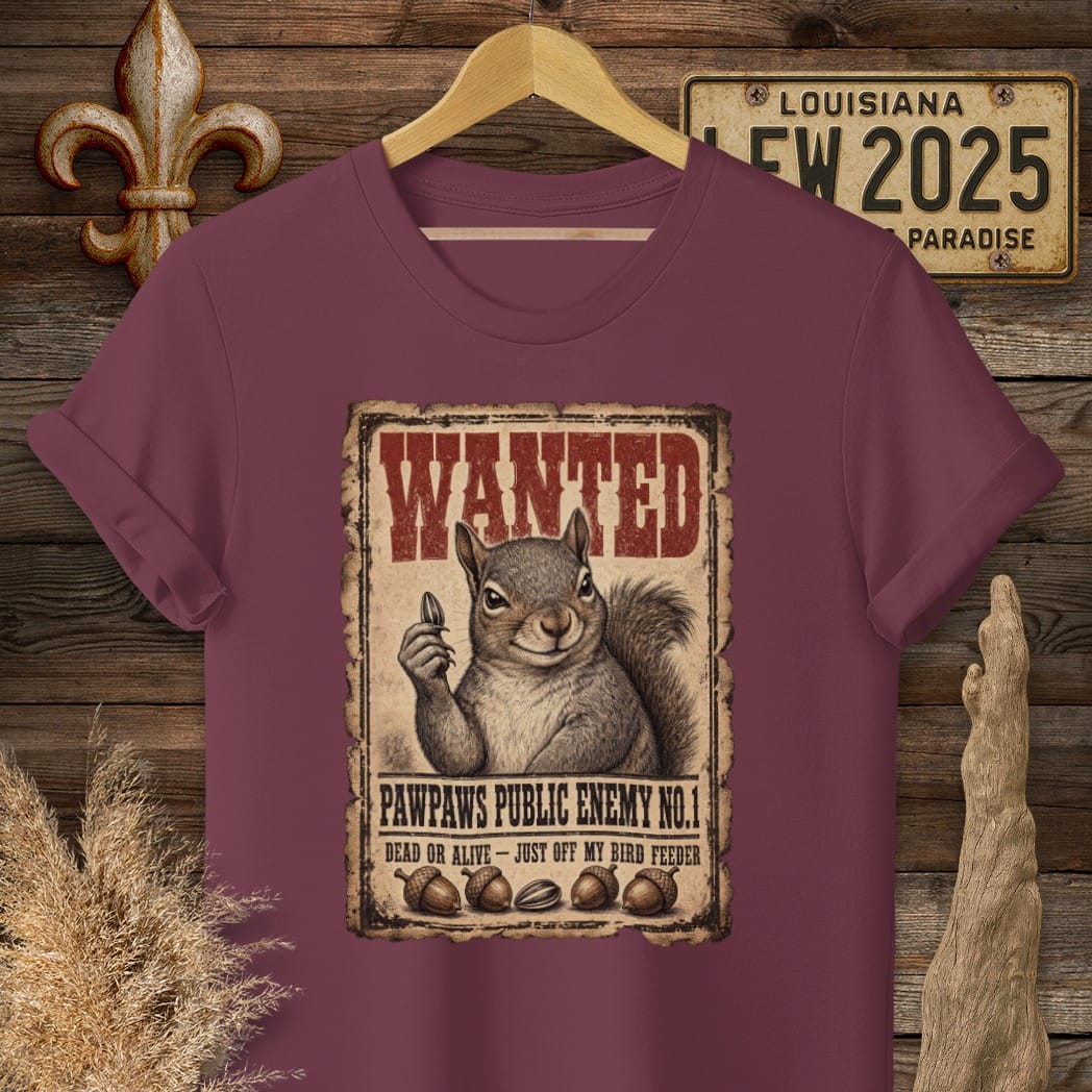 S / Maroon Louisiana PawPaws Public Enemy T-Shirt by Laissez Faire Wear