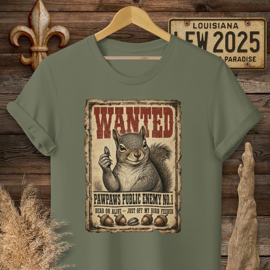 S / Military Green Louisiana PawPaws Public Enemy T-Shirt by Laissez Faire Wear