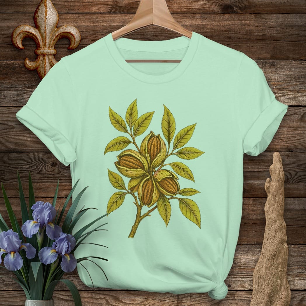 S / Mint Green Louisiana Pecan Harvest T-Shirt by Laissez Faire Wear
