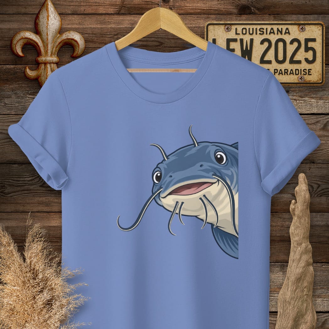 S / Iris Louisiana Peeking Catfish T-Shirt by Laissez Faire Wear