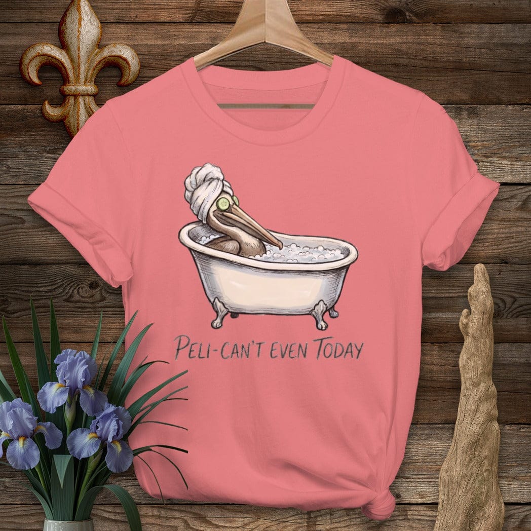 S / Coral Silk Louisiana Peli-can't Even Today T-Shirt by Laissez Faire Wear