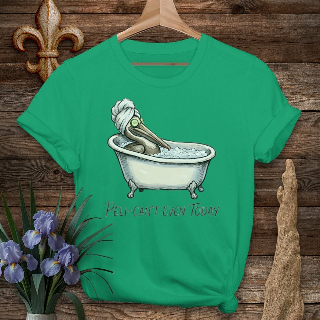 S / Kelly Green Louisiana Peli-can't Even Today T-Shirt by Laissez Faire Wear