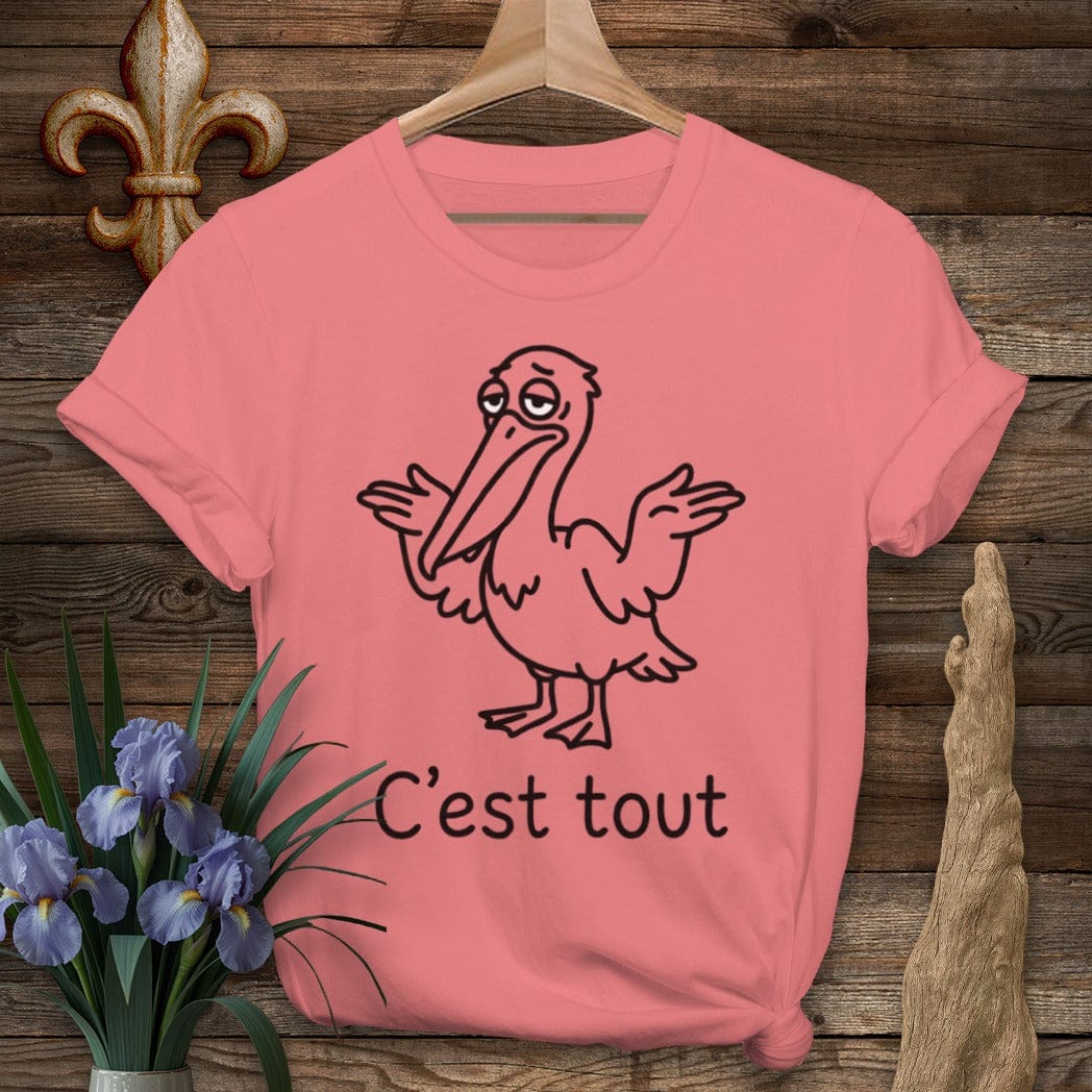 S / Coral Silk Louisiana Pelican C'est Tout T-Shirt by Laissez Faire Wear