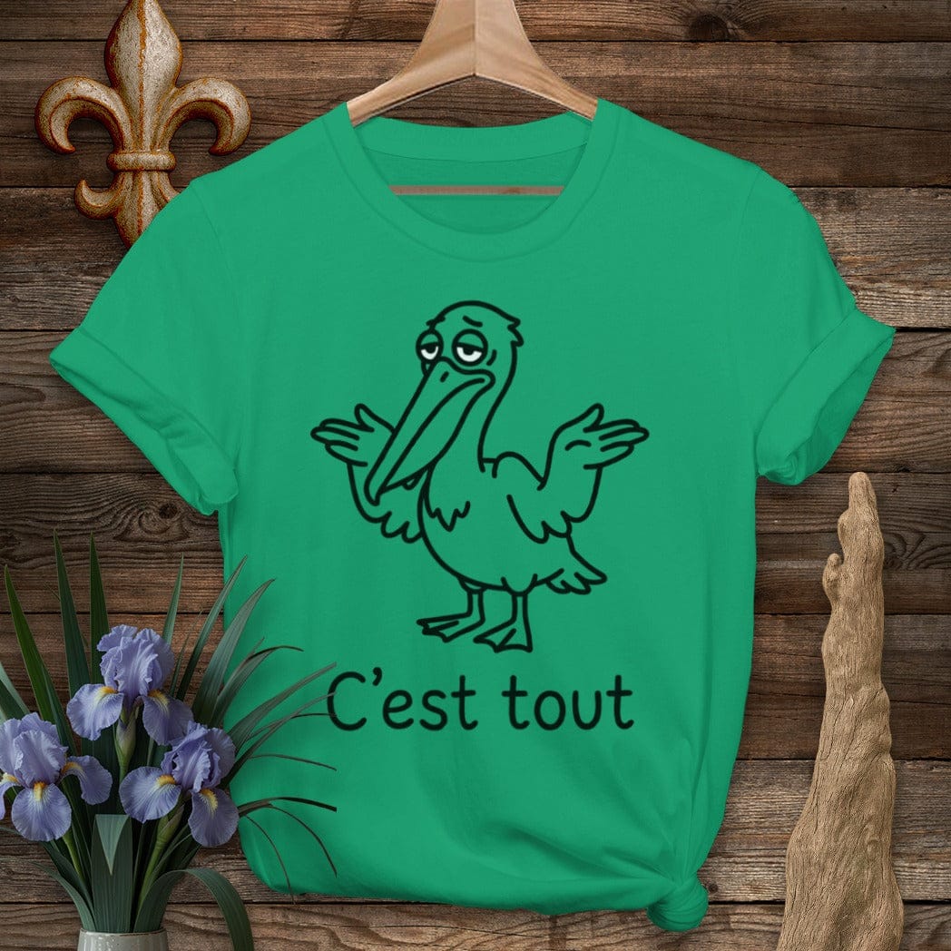 S / Kelly Green Louisiana Pelican C'est Tout T-Shirt by Laissez Faire Wear