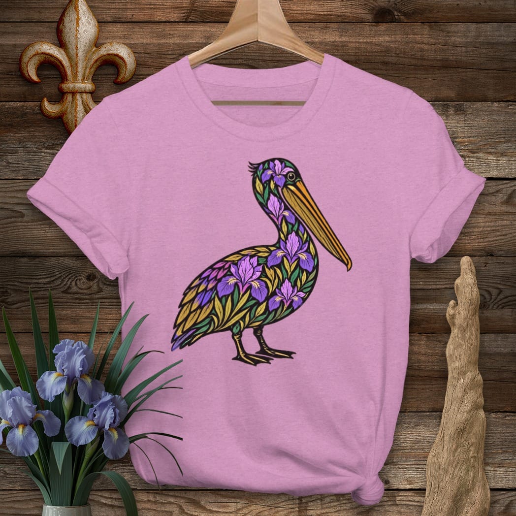 S / Heather Radiant Orchid Louisiana Peliris T-Shirt by Laissez Faire Wear