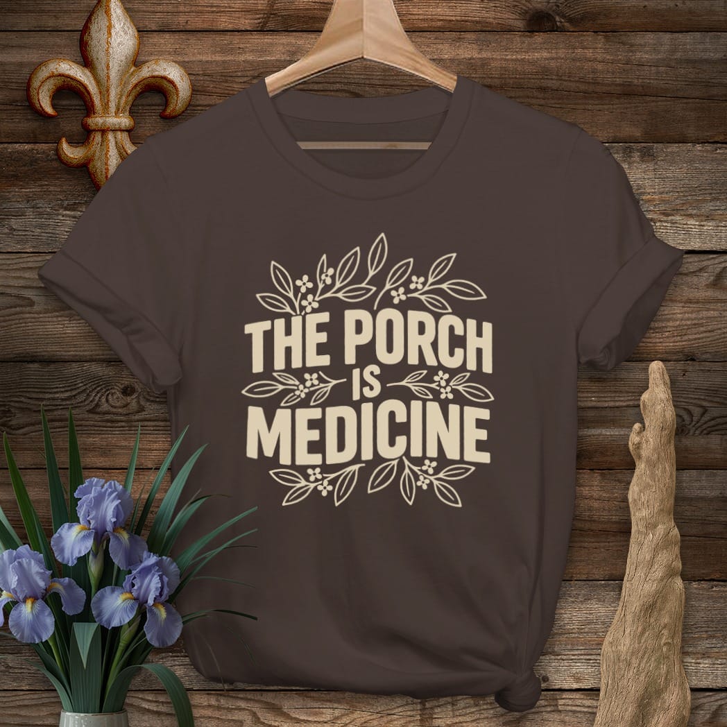 S / Dark Chocolate Louisiana Porch Medicine T-Shirt by Laissez Faire Wear